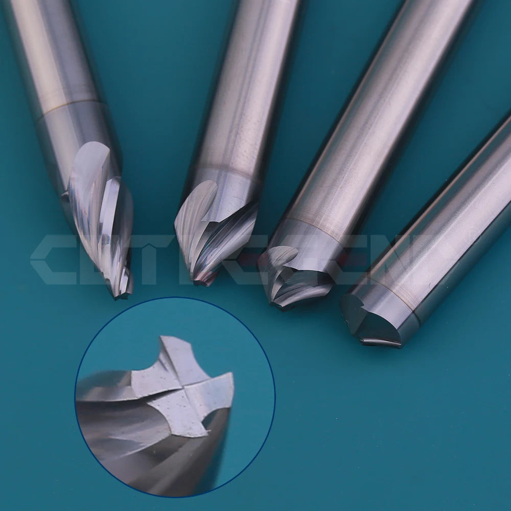 30 60 90 120 Degree 4 Flutes Chamfer Milling Cutter Spiral Carbide Corner Countersink Chamfering Mill Deburring Edges For Steel