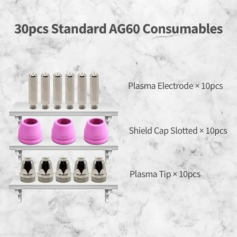Plasma Consumables Kit for Primeweld CUT50 CUT50DP CT520 CT520DP Plasma Cutter AG60 Torch 1.0mm .040 Tip