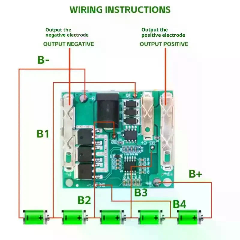 1Pcs Li-Ion Lithium Battery Pack Protection Circuit Board 5S 21V Battery Charging Protection Board BMS Module For Power Tools