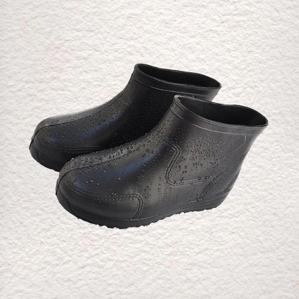 1 Pair Thick Heel Antiskid Rain Shoes Acid Alkali Resistant Low Canister Boots Size Non Slip Wear Resistant Sole Stable
