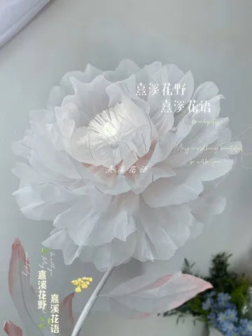 Large automatic flower opening and closing electric machinery silk dynamic peony flower manual simulation flower floor lamp