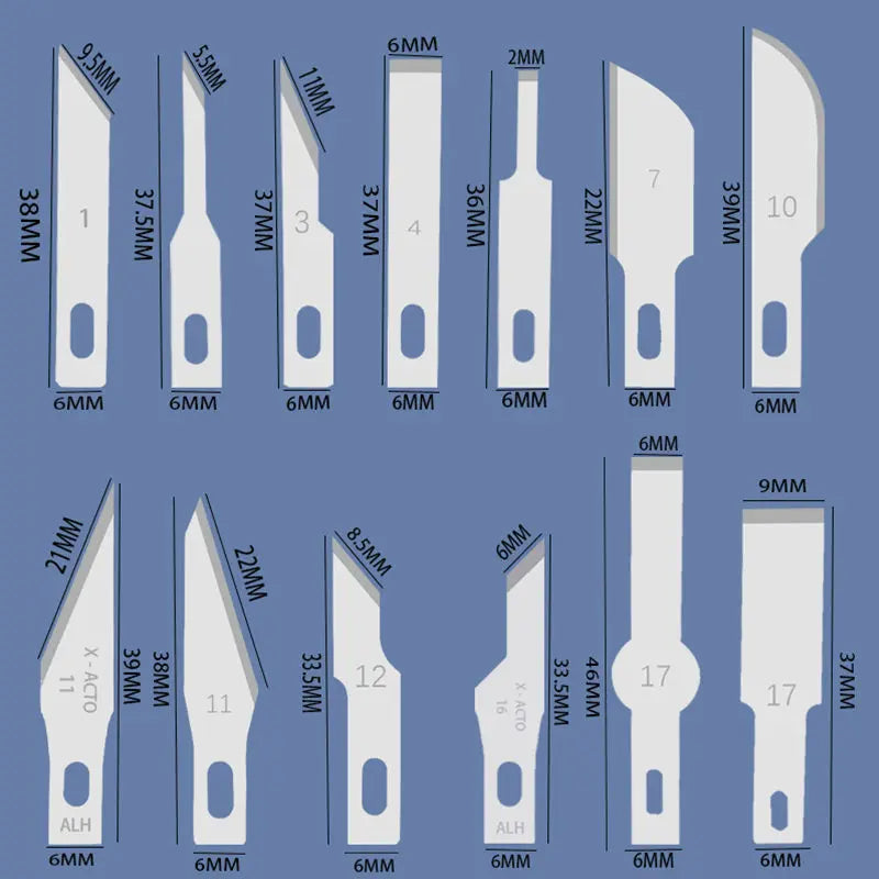 100pcs Engraving Non-Slip Metal Knife Blades Cutter Craft Knives for Mobile Phone PCB Repair Hand Tools Accessories