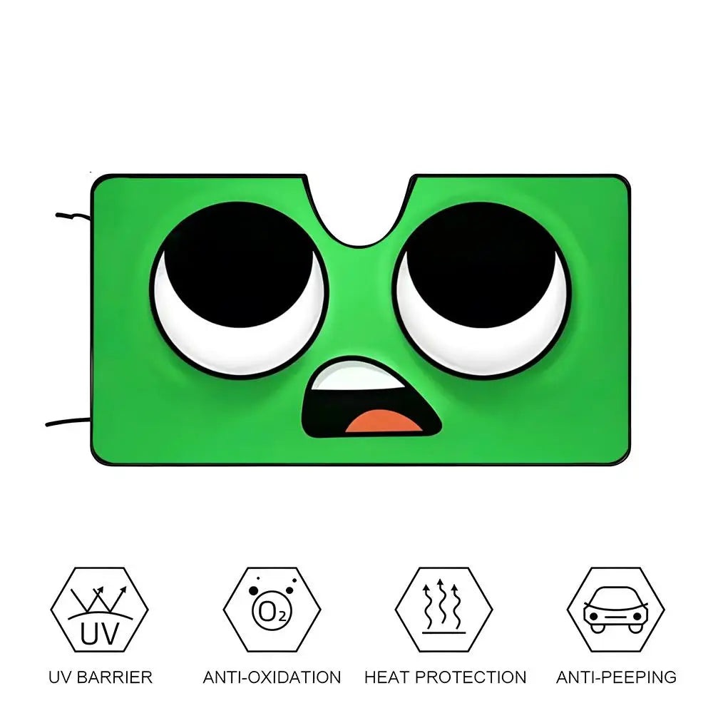 Green Emoji Sun Visor Car sunshades, windshield sun visors, sun protection sunshades, novel car gifts.