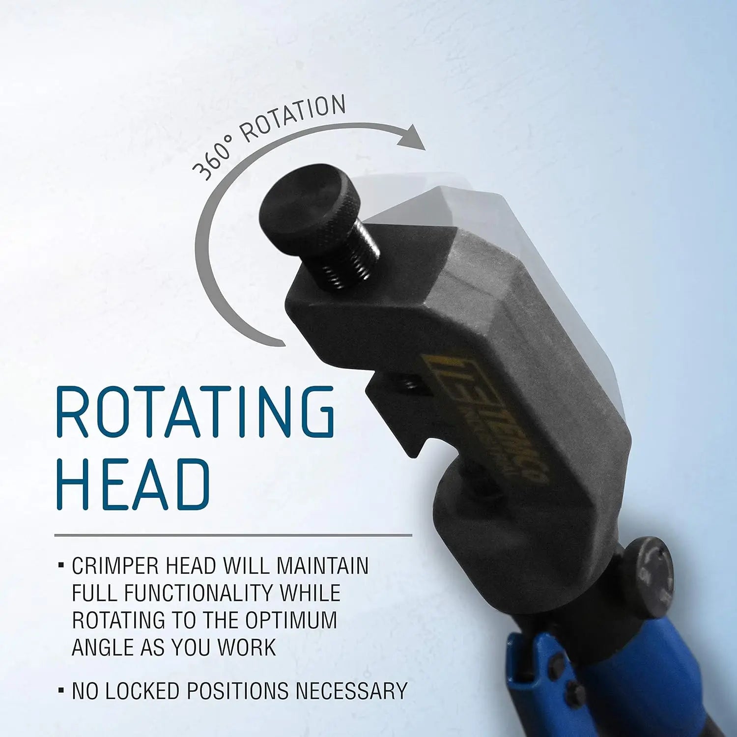 Hydraulic Lug Crimper Tool for Electrical Cables, Dieless Indent, 10AWG to 400MCM, Compact Design with 5-Year Warranty