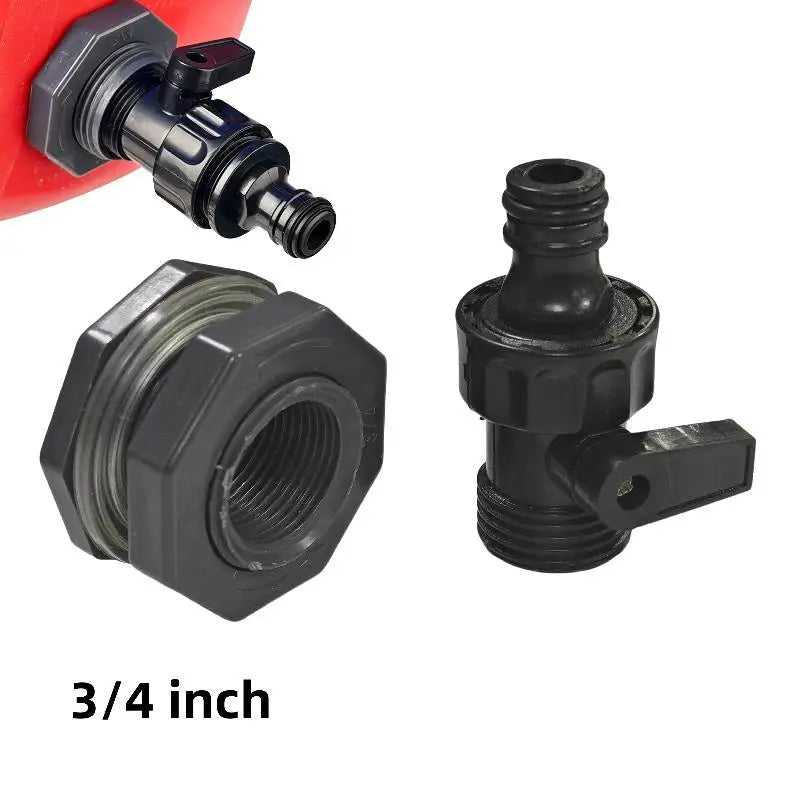 1 Set 3/4 Inch Rain Bucket Valve Fittings Connectors PVC Rain Bucket Diverter Kit Water Pipe Fittings Home Spray Gun Accessories