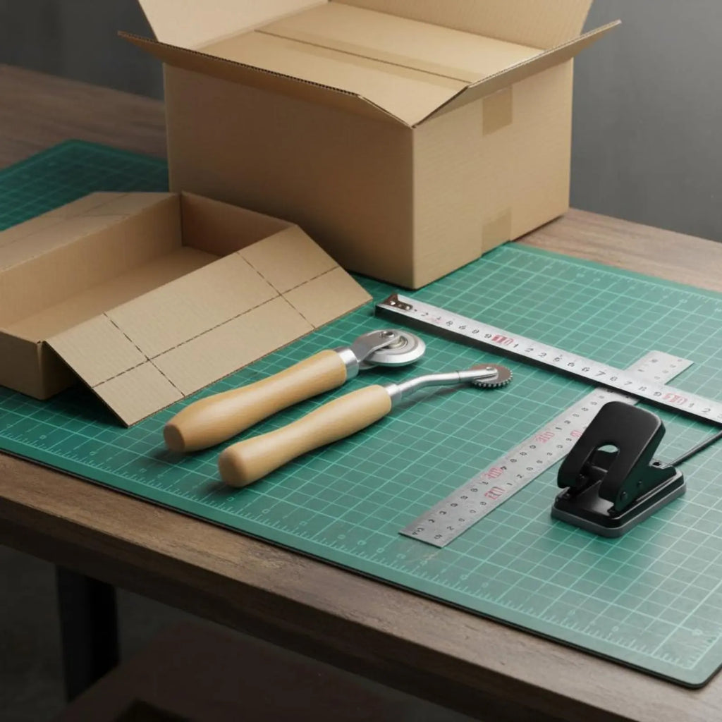 3 Pieces Box Resizer Tool Measuring Tape Included Cardboard Scorer Cardboard Scoring Wheel Waste Reducing Box Punch Tool