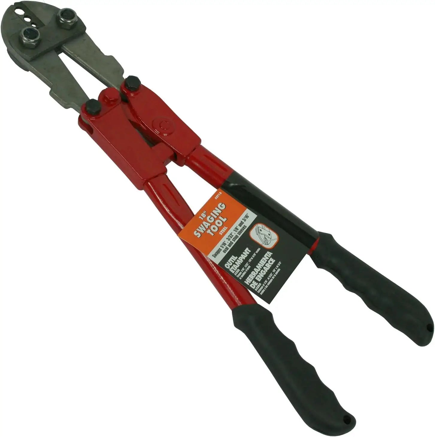 18-Inch Steel Swaging Tool for Cable and Wire Rope, Durable Manual Operation