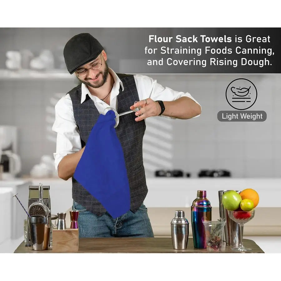Flour Sack Towels 36 Pack 28x28 Inch, 100 Cotton Tea Towel, Reusable, Machine Washable, Absorbent BarTowels Dish Cloth Perfect f