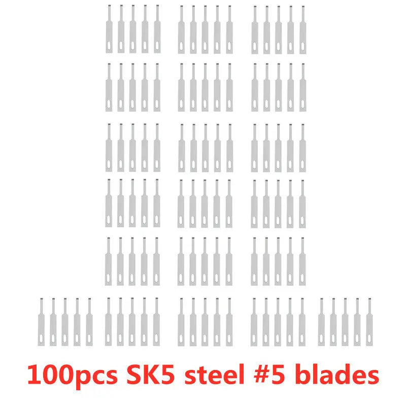 100pcs Engraving Non-Slip Metal Knife Blades Cutter Craft Knives for Mobile Phone PCB Repair Hand Tools Accessories