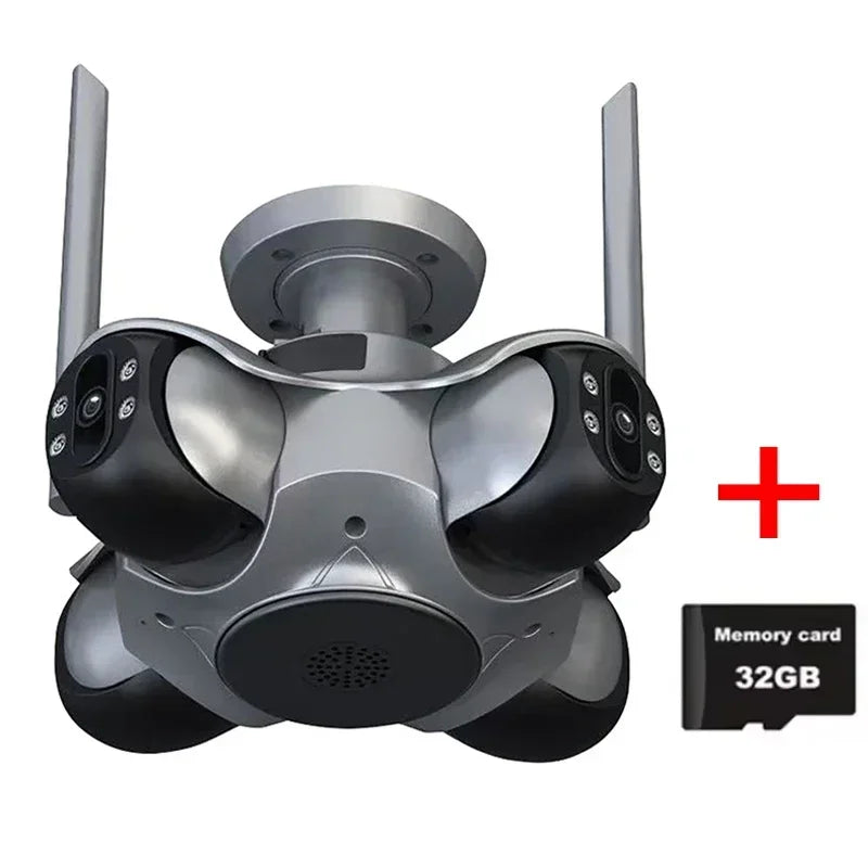 10K 20MP Four Screen WiFi Security Camera Wireless CCTV Auto Tracking Smart Four Lens PTZ Surveillance Cam FFVIDEO APP