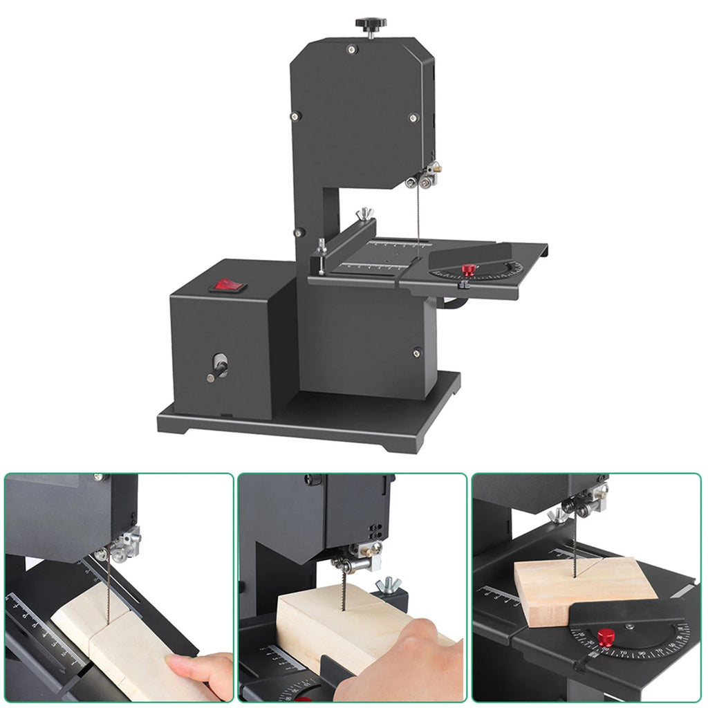 Mini Multifunctional Band Saw Machine 1750RPM Benchtop Band Saw Table Saw Electric Desktop Saws Small Household Cutting Tool for