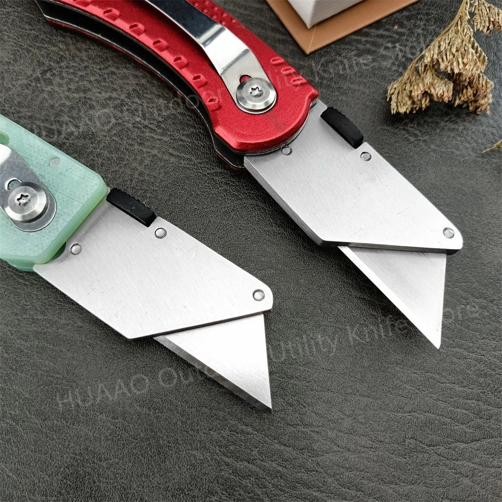 New MIni Folding Knife 440C Blade Red Aluminum/Green G10 Handle EDC Hiking Survival Camping Knife Portable Pocket Outdoor Knife