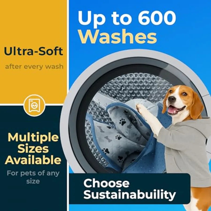 GREEN LIFESTYLE Washable Pee Pads for Dogs - Waterproof Reusable Puppy Pads with Anti-Slip Backing Pet Training Pad for Puppy P