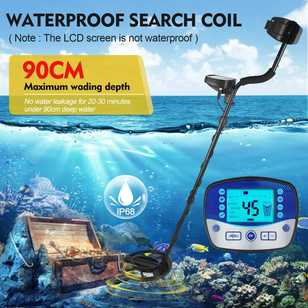 TX11MD990 Professional Underground Metal Detector 10.2 Inch Waterproof Coil High Sensitivity Hunter Finder Metal Finder Portable