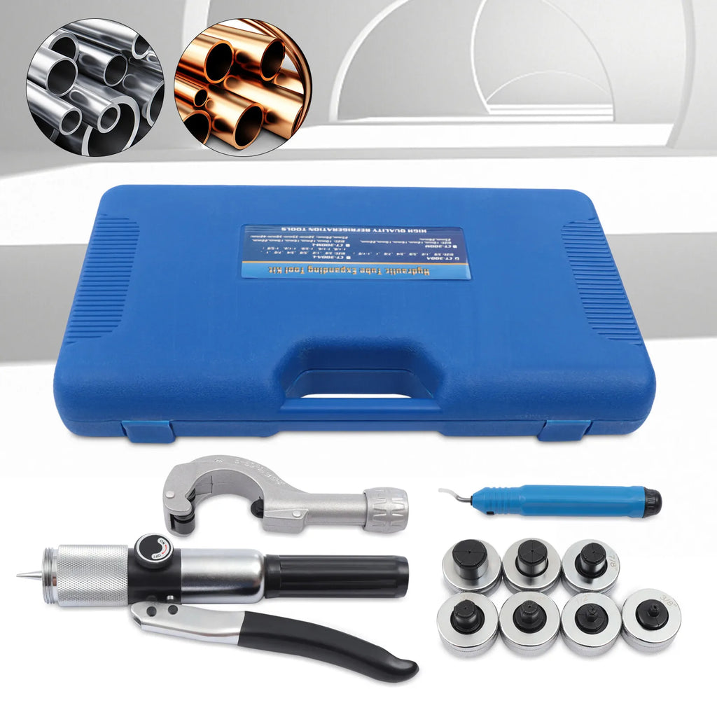 Hydraulic Tubing Expander Tool Kit For HVAC Copper Pipe Swaging 3 8 To 1 1 8 Inch Seven Lever