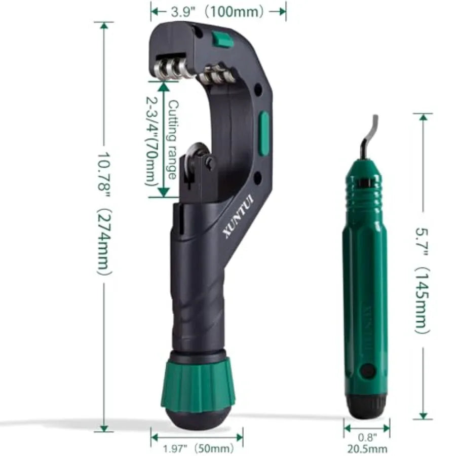 70mm Large Pipe Cutter Kit - Fits 1/4" to 2" Nominal 2.7" Actual OD - Professional Tubing Cutter w/ SKD11 Blades for HVAC Plumb