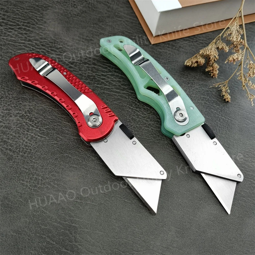 New MIni Folding Knife 440C Blade Red Aluminum/Green G10 Handle EDC Hiking Survival Camping Knife Portable Pocket Outdoor Knife