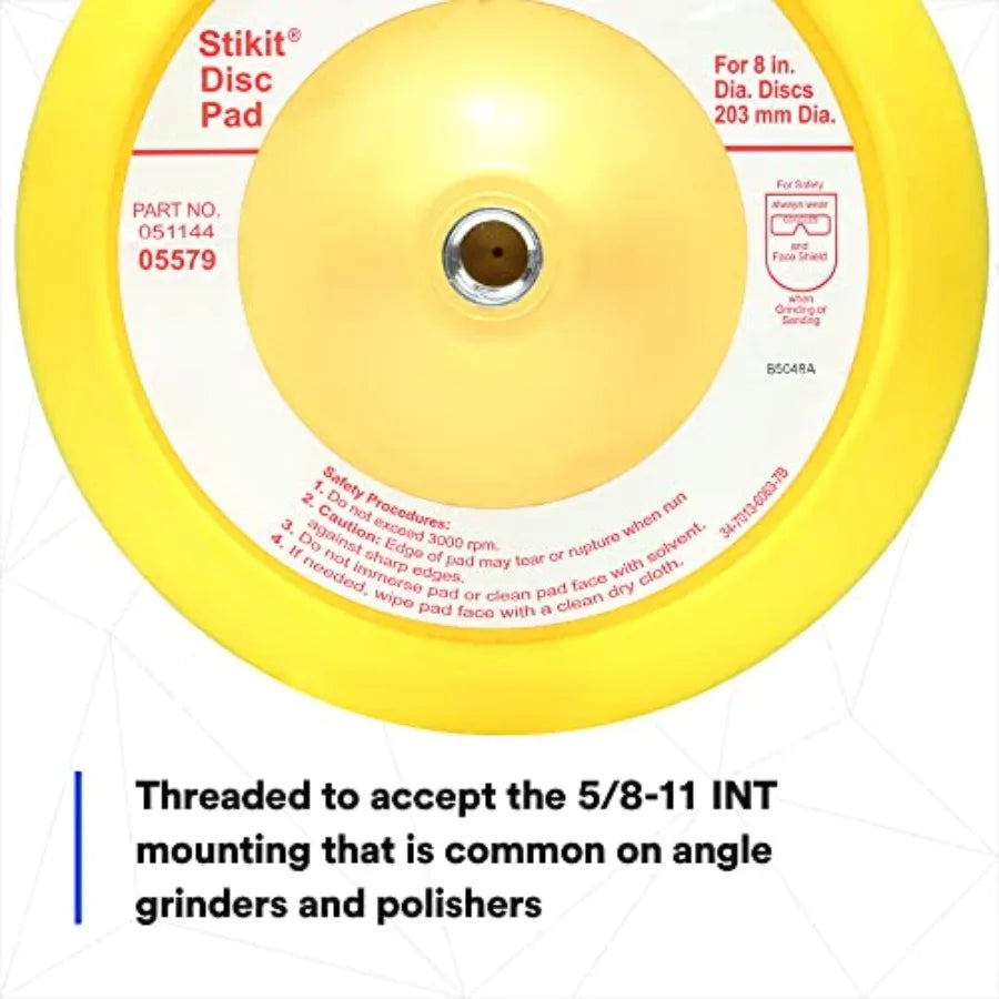 Stikit Disc Pad 05579 8 in For PSA Discs Abrasive Durable Foam Body