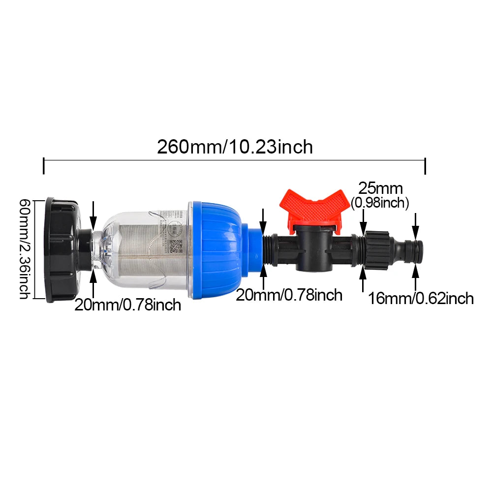 1/2 Inch Watering Filter For IBC Tank Tap Adapter S60 Ton Barrel Joint Garden Irrigation  Aquarium Pump Water Gun Strainer