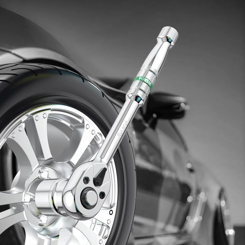 LAOA 1pc Quick Bi-Directional Ratchet Wrench CRV 1/4 3/8 1/2 Socket Wrench Auto Motorcycle Repair Tools