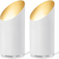 2 Pack Indoor Floor Uplighting with 5W LED GU10 Bulbs, 2700K Warm Light for Home Accent, Plug-in Cord & Foot Switch