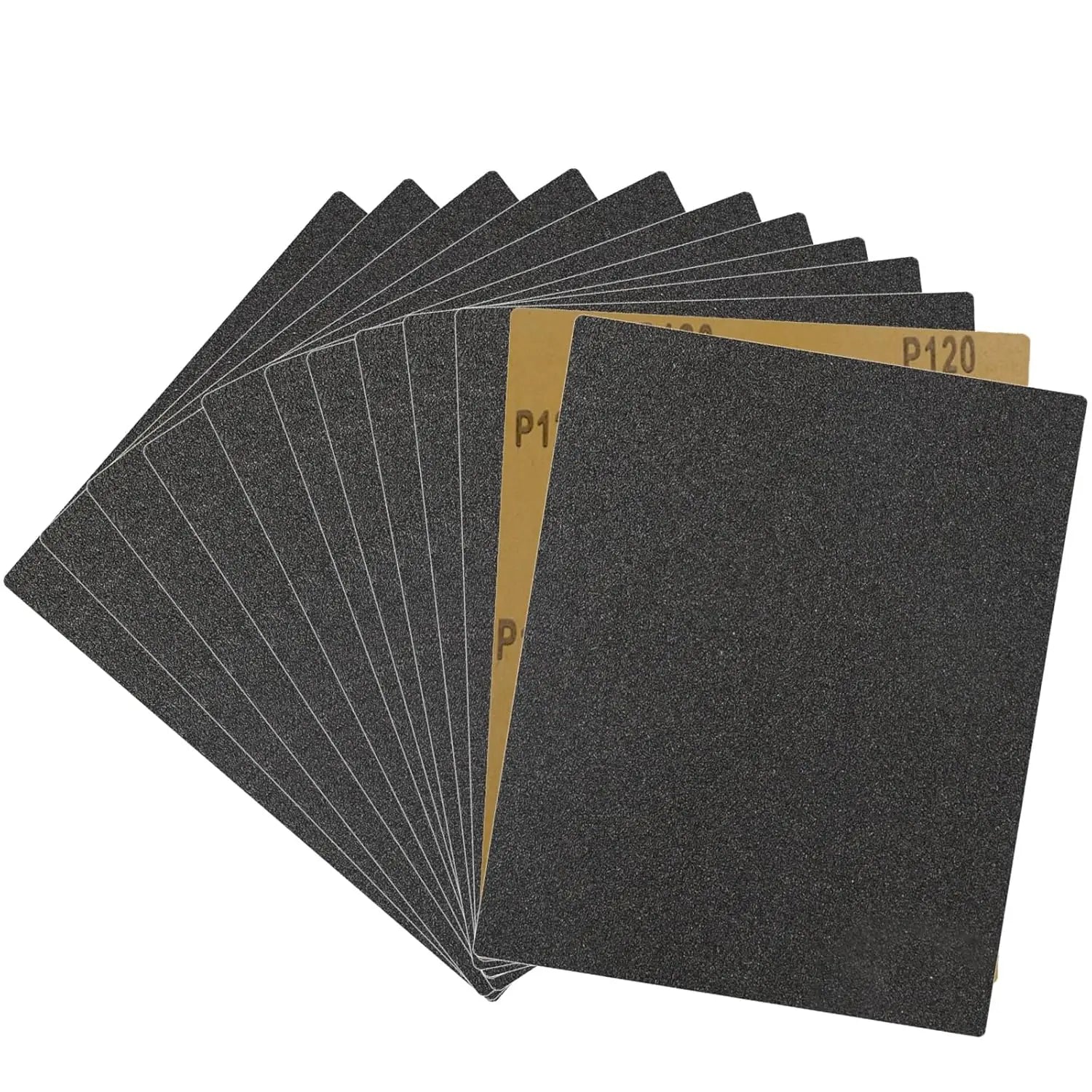 12-Sheet 120 Grit Wet Dry Sandpaper, 9x11 Inch Silicon Carbide Abrasive Sheets for Woodworking and Automotive DIY