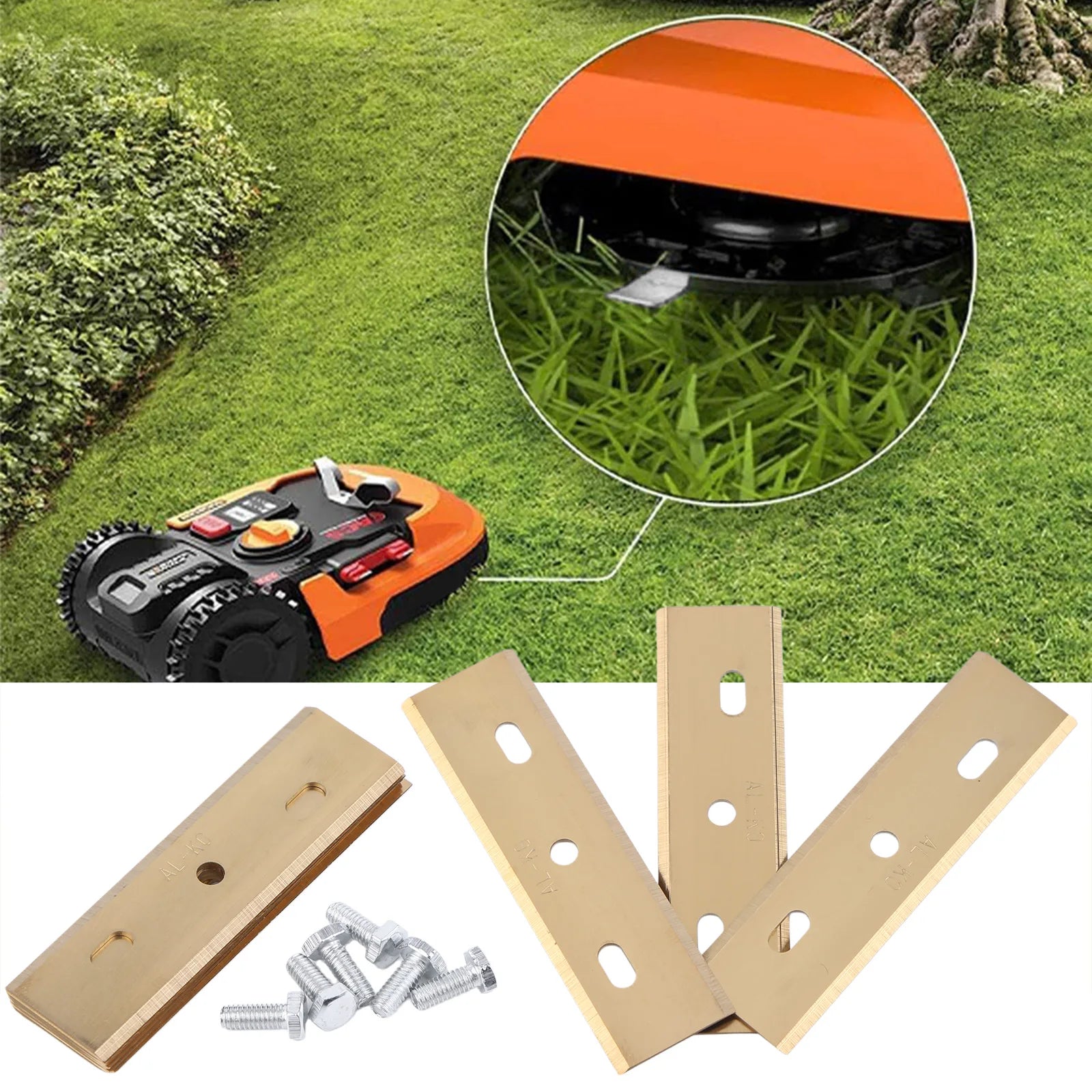 6 Pack Grass Trimmer Blade Garden Shredder Blade Chipper Knife with Screws Fit for ALKO Robolinho Lawn Mowers Replacement