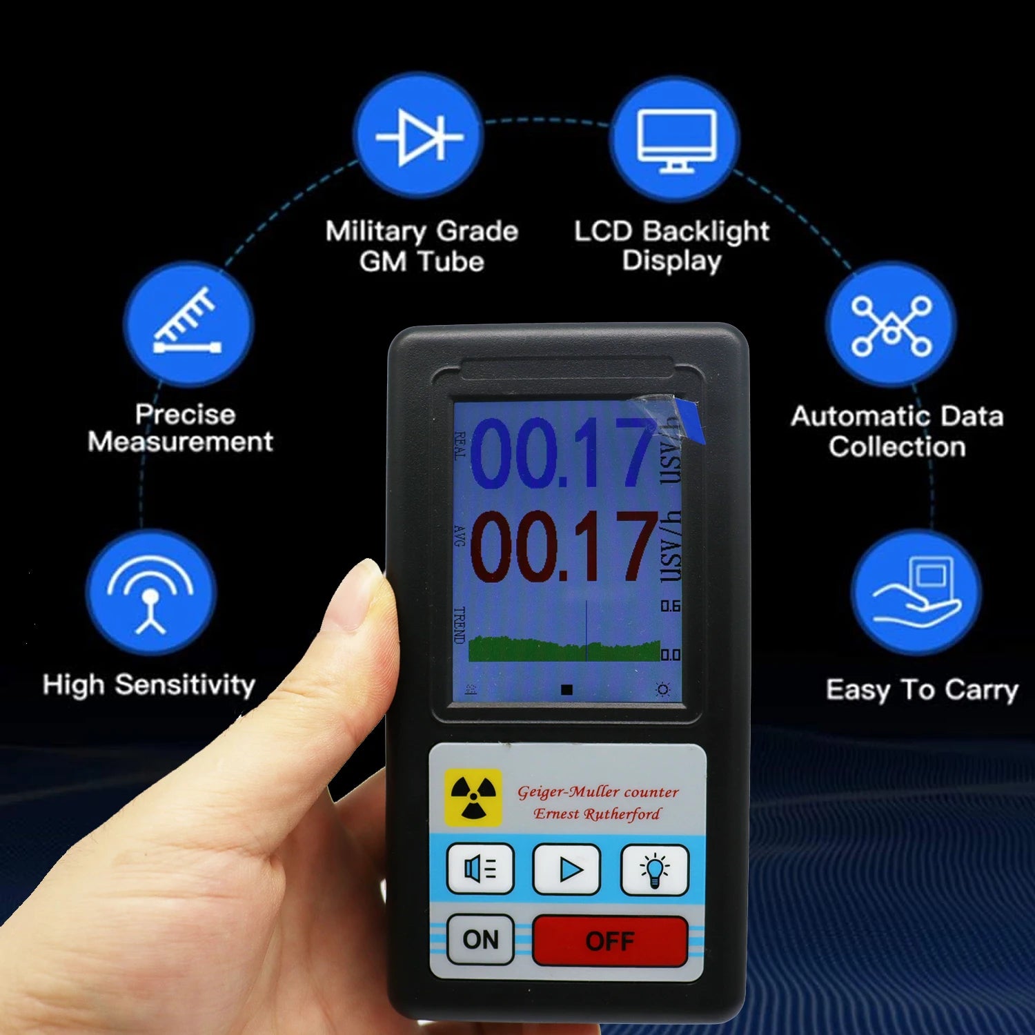Assembled DIY Geiger Counter Kit, Assembled Radiation Detector System Miller Tube Nuclear Radiation Detector Geiger Counter Kit