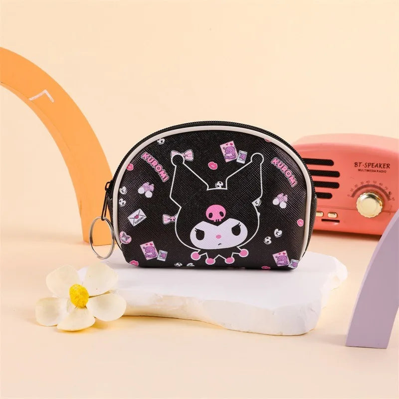 Sanrio Coin Purse Featuring Hello Kitty and Kuromi A Cute Storage Wallet with A Keychain New Stylish Outdoor Portable Clutch Bag