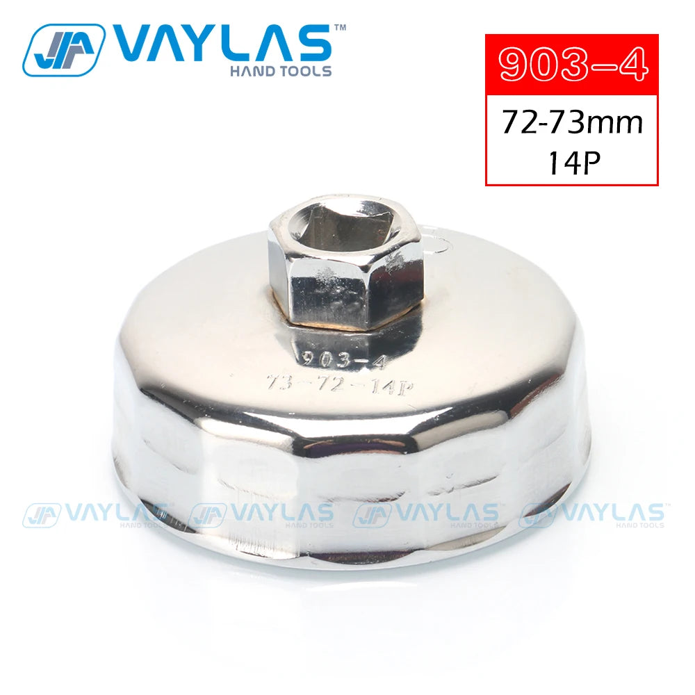1/2" Square Dr. Steel 72mm-73mm Oil Filter Wrench Cap Housing Tool Remover 14 Flutes Universal For LEXUS PREVIA CROWN