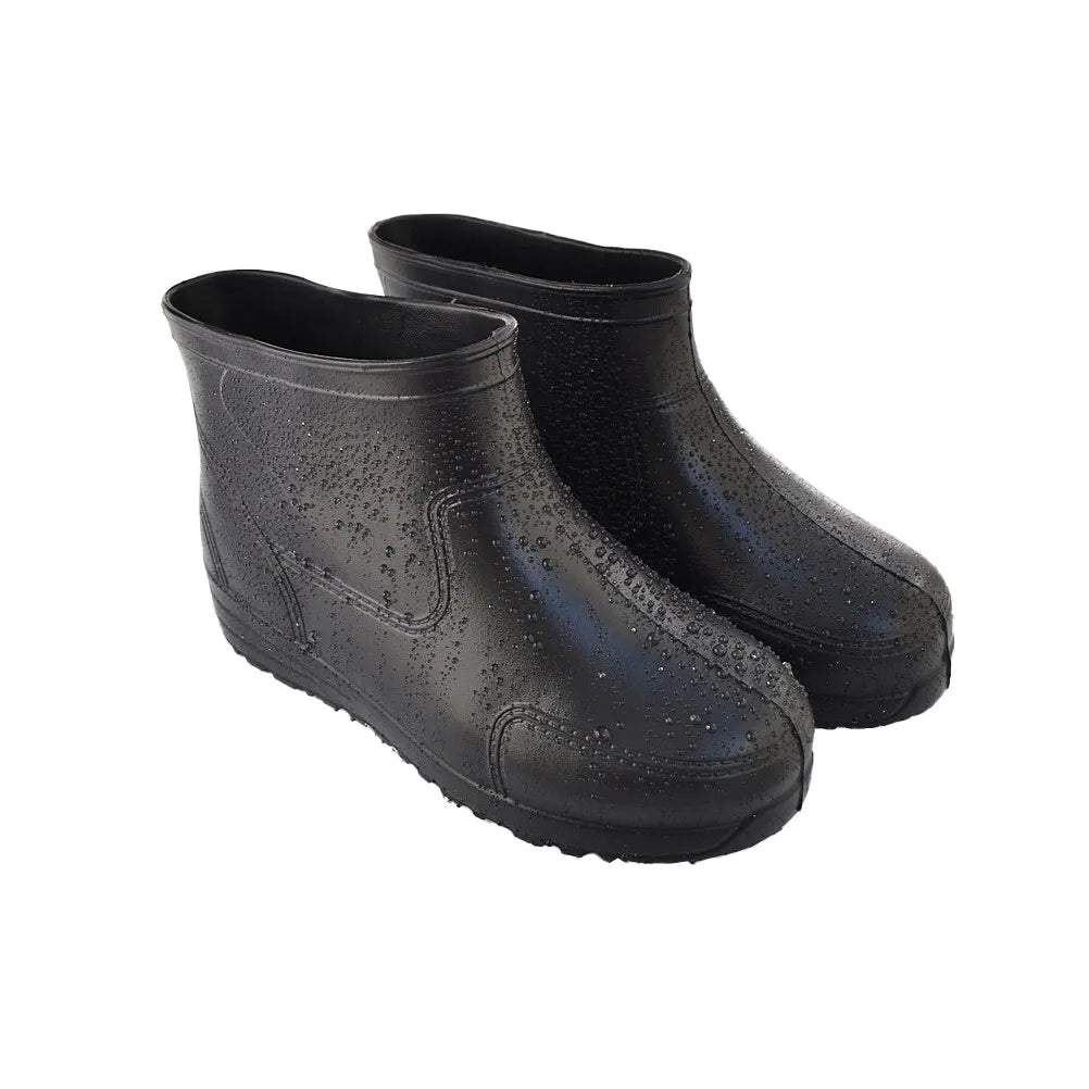 1 Pair Thick Heel Antiskid Rain Shoes Acid Alkali Resistant Low Canister Boots Size Non Slip Wear Resistant Sole Stable