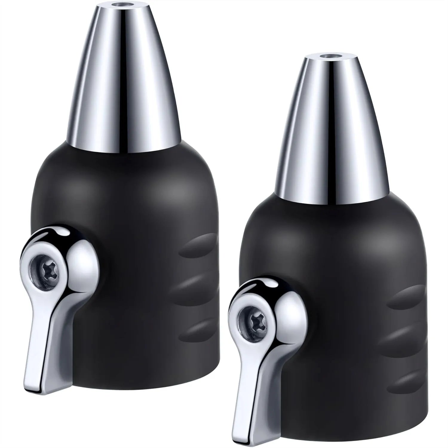 3/4" GHT Garden Hose Nozzle with Shut Off Valve, Zinc Jet Sprayer for Watering, Car Washing, and Sweeping (Black, 2 Pack)