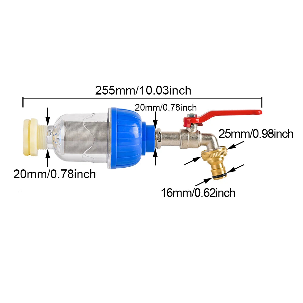 1/2 Inch Watering Filter For IBC Tank Tap Adapter S60 Ton Barrel Joint Garden Irrigation  Aquarium Pump Water Gun Strainer
