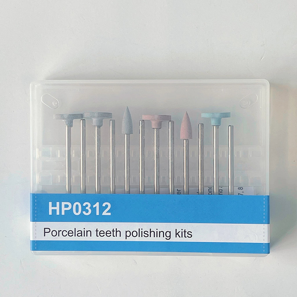 12Pcs Ceramic Polishing Kit, Disc-Shaped, Pointed, Wheel-Shaped Silicone Polishers, Coarse/Medium Fine/Fine Grinding Heads, Suit