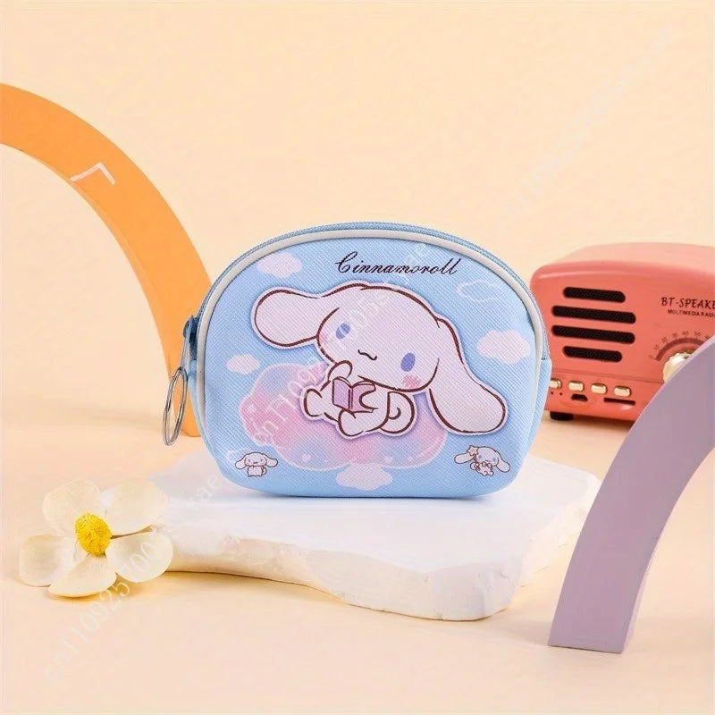 Sanrio Coin Purse Featuring Hello Kitty and Kuromi A Cute Storage Wallet with A Keychain New Stylish Outdoor Portable Clutch Bag