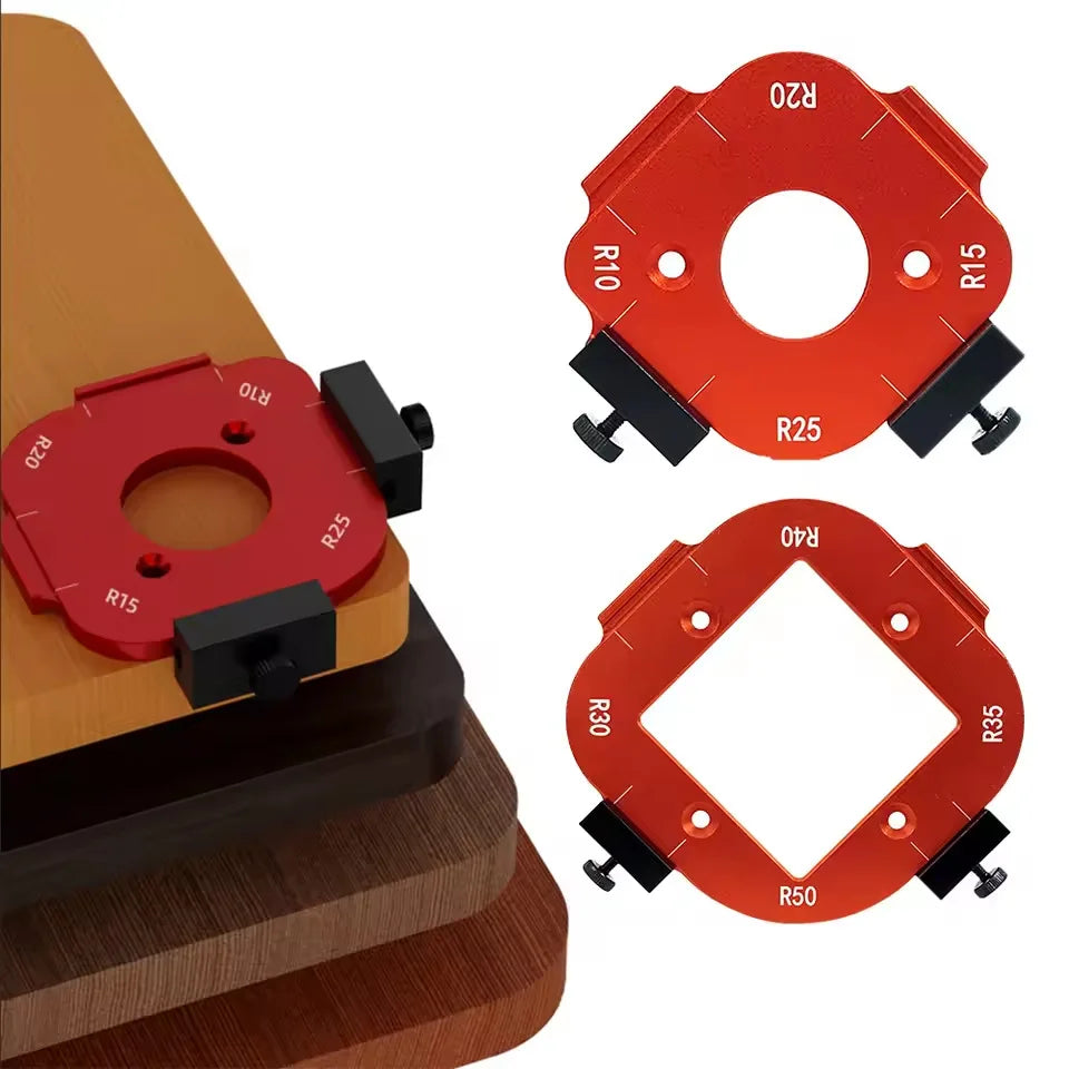 2Pcs Aluminum Alloy Radius Jig Templates - Woodworking Router Corner Radius Set - Quick-Switch Arc Cutting Guide