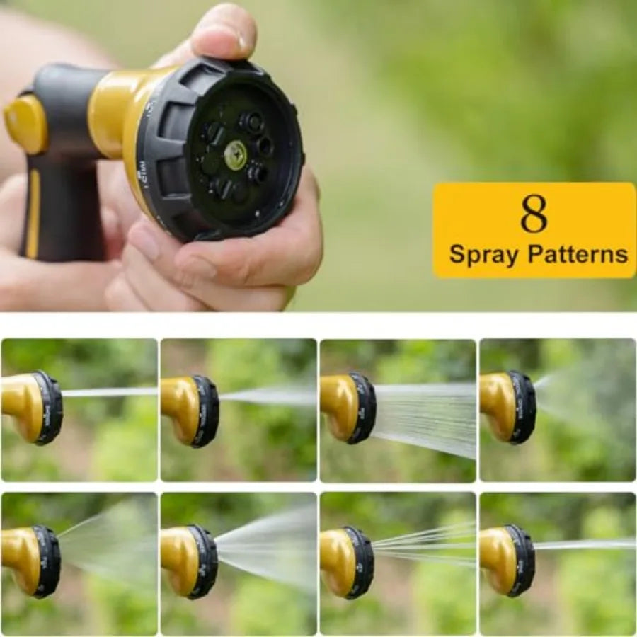 Garden Hose Nozzle with Thumb Control and Metal Water Nozzle featuring Brass Tip for Efficient Water Flow Durable Stainless Ste