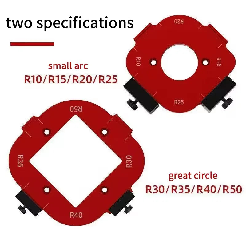 2Pcs Aluminum Alloy Radius Jig Templates - Woodworking Router Corner Radius Set - Quick-Switch Arc Cutting Guide