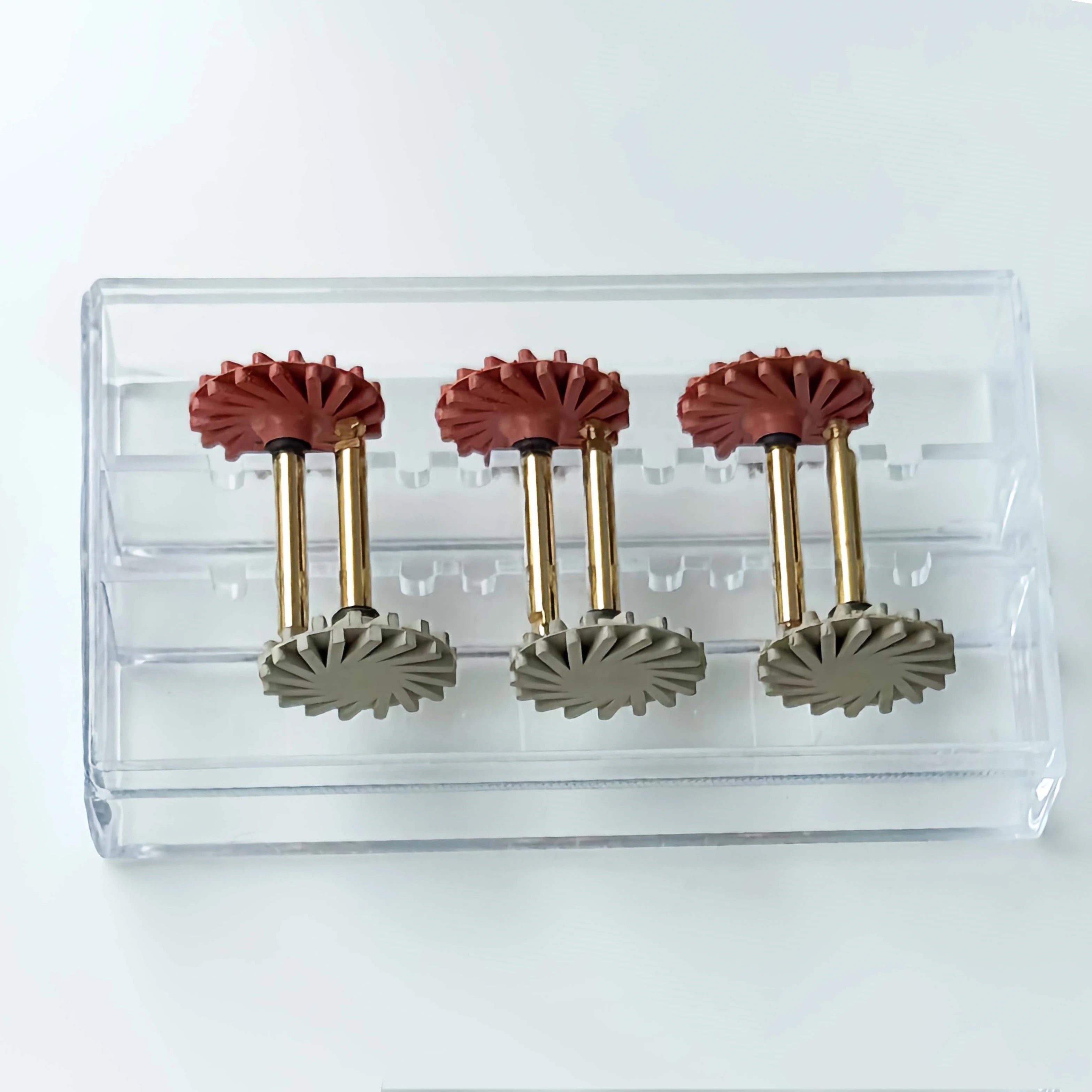 6 Pcs/Box Rubber 14MM Cyclone Wheel Polishing Set Shank Dia2.35mm for Low Speed High-Brightness Polishing of Composite Materials