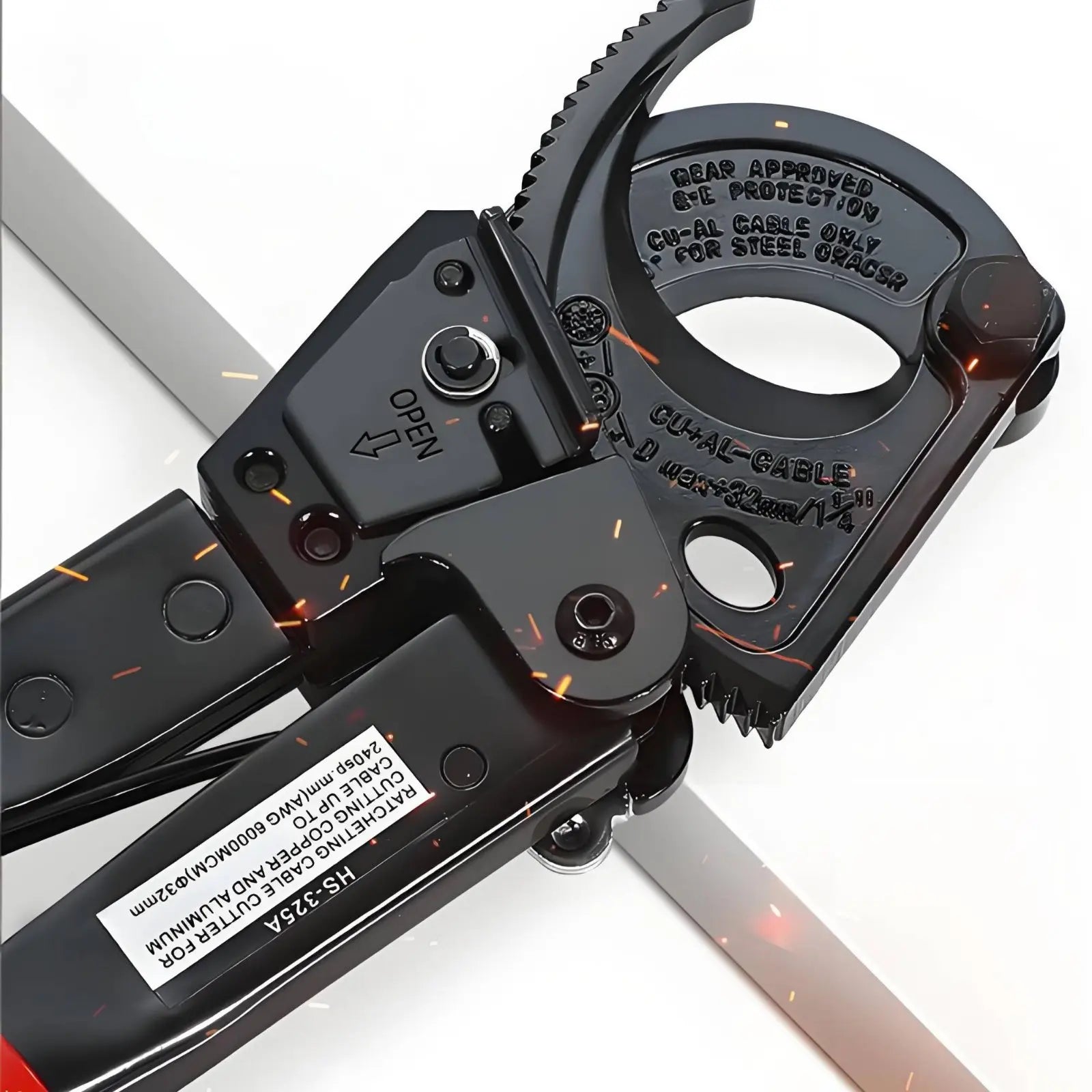 Ratcheting Cable Cutter Quick Release Heavy Duty Cable Shear Heavy-Duty Wire Cutter Non-Slip Grip Industrial Wire Cutting Tool