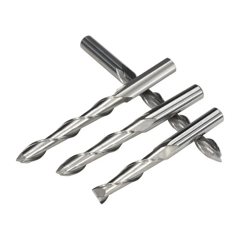 2 Flute Flat Up Cut End Mill 3.175/4/6/6.35/8/10/12mm Shank，Carbide CNC Router Engraving Bit PVC MDF Milling Cutter for Wood ﻿