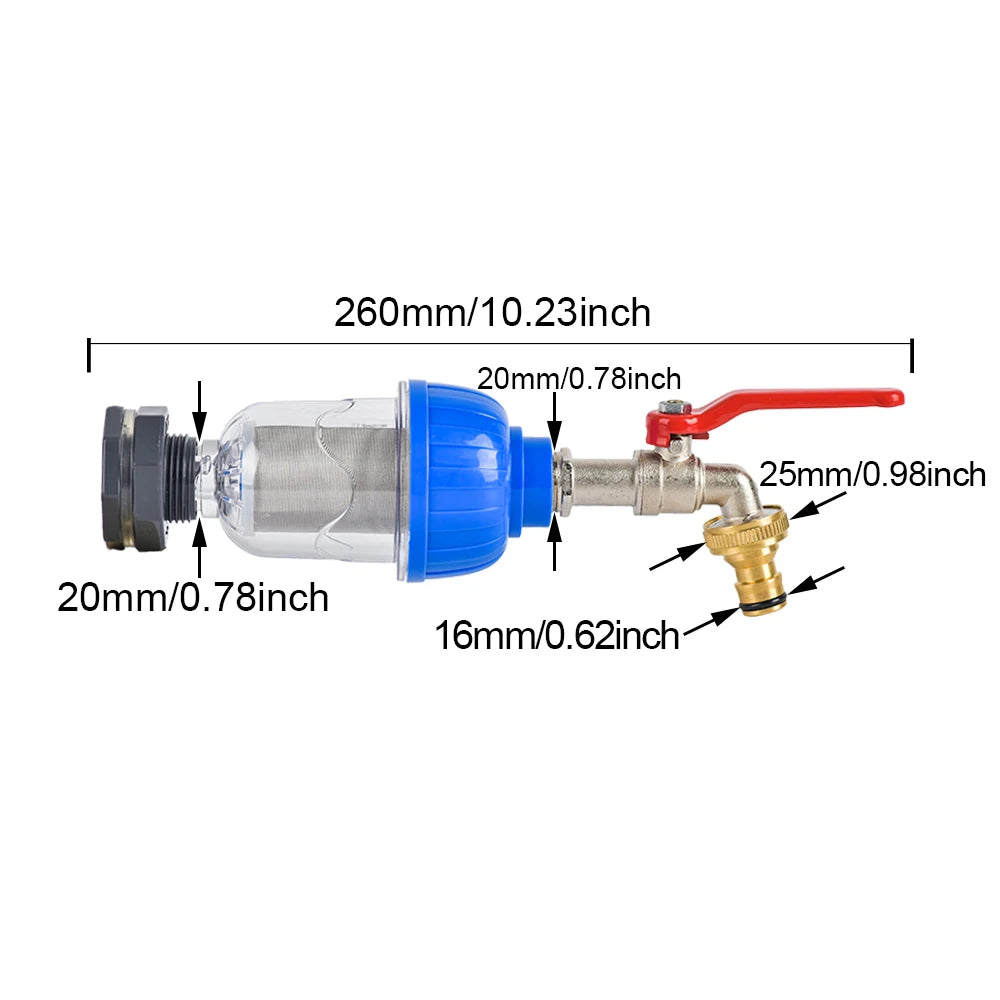 1/2 Inch Watering Filter For IBC Tank Tap Adapter S60 Ton Barrel Joint Garden Irrigation  Aquarium Pump Water Gun Strainer