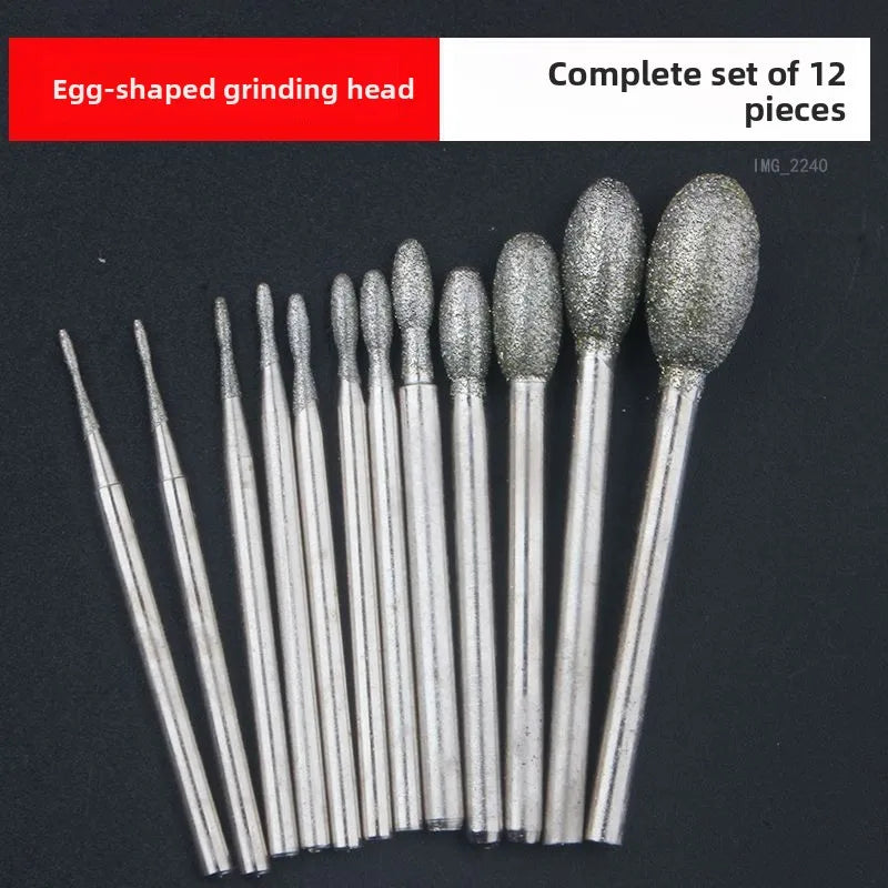 Goose Egg Diamond Grinding Head / Oval Jade Carving / Rough Stone Window Electric Grinding Head/ G Needle Grinding and Polishing