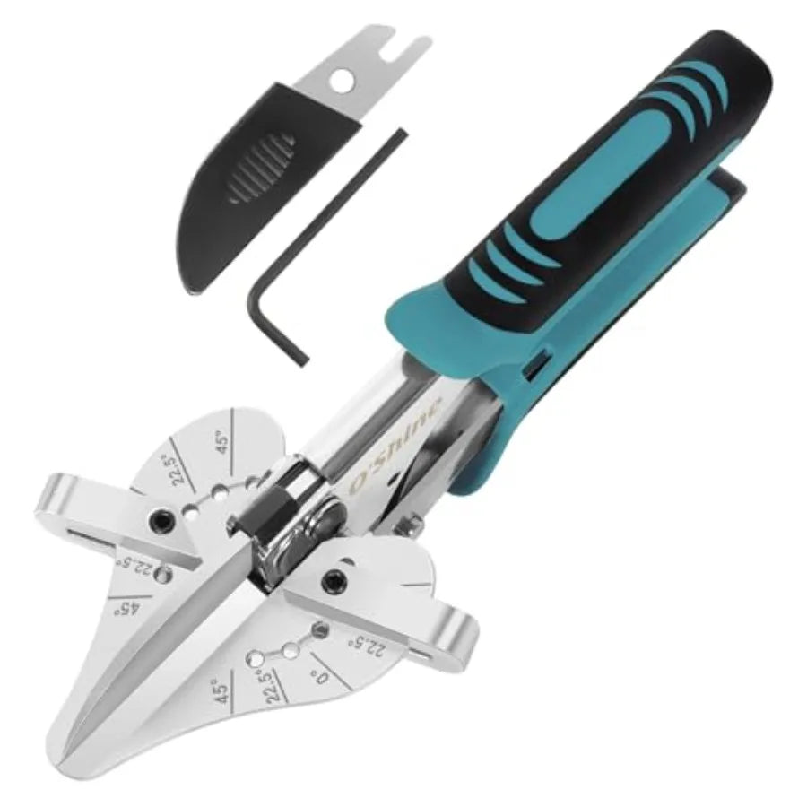 O'Shine 22.5 Degree Ratchet Miter Shears 80% Force Reduction For Angular Cutting PVC Molding Soft Wood Shoe Molding Quarter Rou