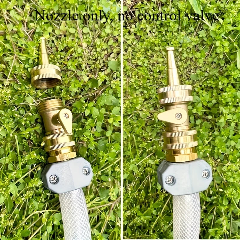 2pcs/set Brass Garden Hose Nozzle-Durable Metal Lawn&Car Sprinkler with Standard Us Thread Connector