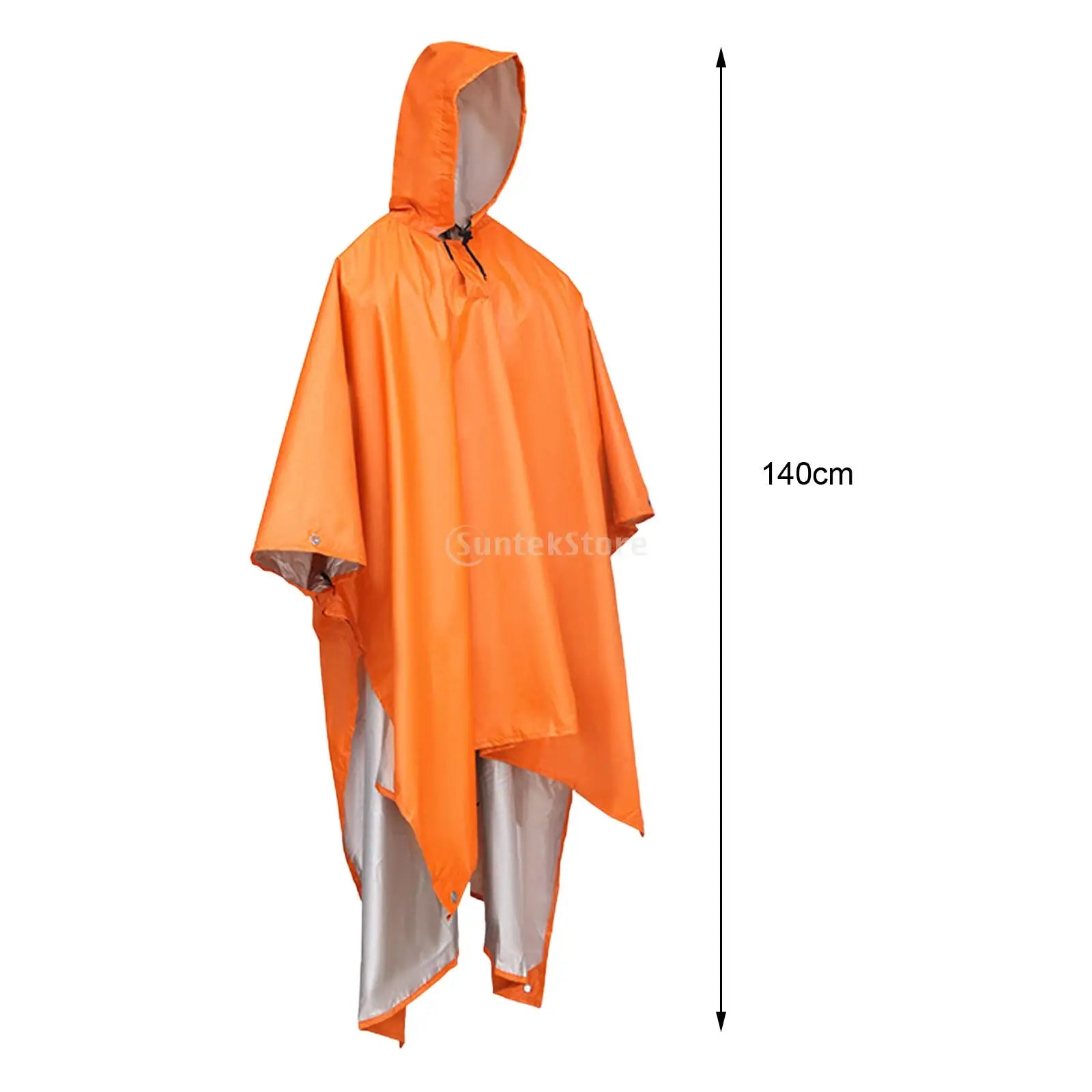 Rain Poncho Coat Reusable Tarp Lightweight Shelter for Adult Unisex Outdoor Multipurpose Multifunction Backpack Hiking