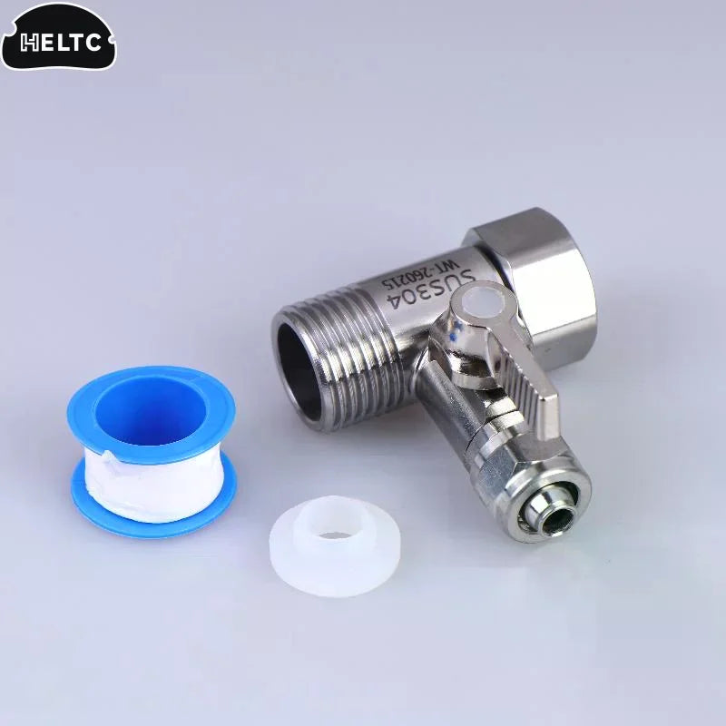 Water Filter Adapter 1/2 to 1/4 3/8 With Shut Off Tee Ball Valve Reliable Connection for RO System Home Kitchen