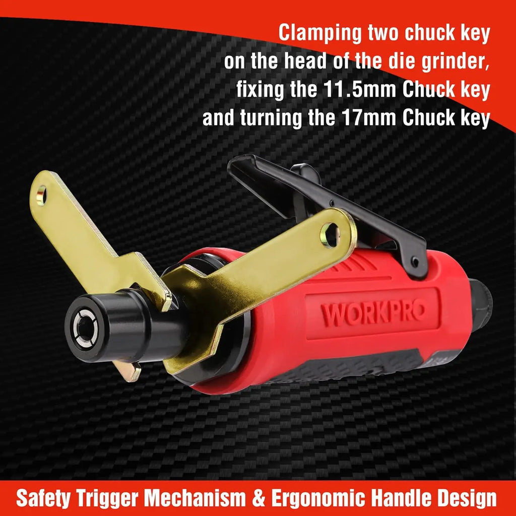 1/4-Inch Pneumatic Die Grinder, 25000RPM, for Grinding, Cutting, Polishing, Welding Repair & Deburring with Collets
