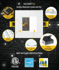 4 Inch Square LED Recessed Lights, 5 CCT Selectable 2700K-5000K, 630 Lumens Dimmable, Wet & IC Rated, Canless Downlight, 6 Pack