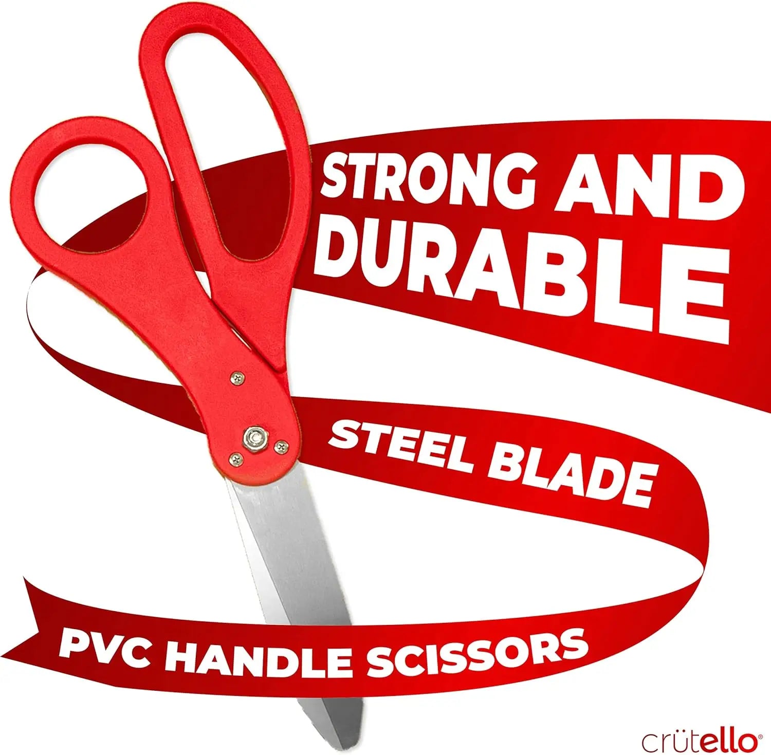 Giant Ribbon Cutting Ceremony Kit - 20" Red Scissors, 30ft Ribbon, 10ft Banner, 20 Balloons